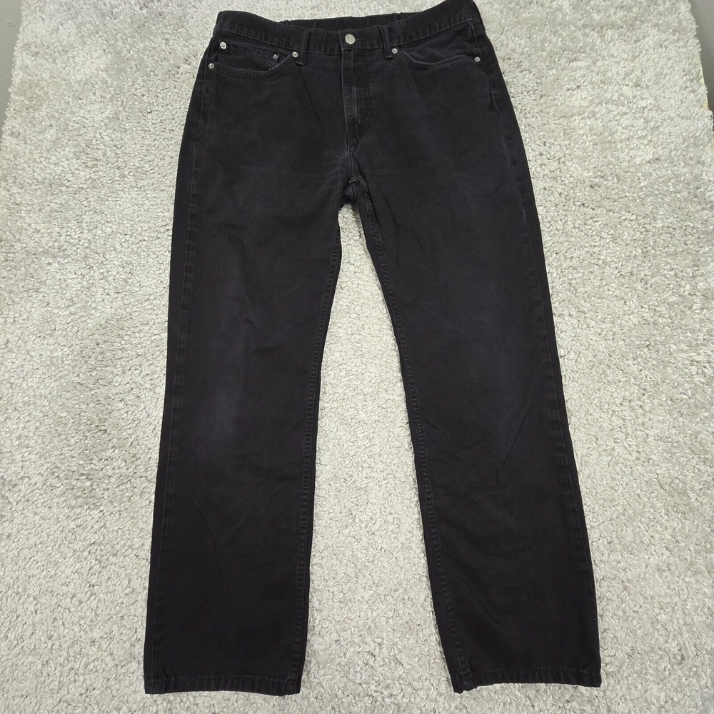 Levi's 514 Mens Regular Straight Pants 36x32 (Fits 34x30) Black Mid‎ Rise Casual